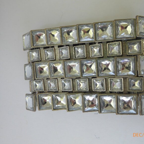 5 Row Chunky Square Crystal Bracelet - Picture 2 of 6